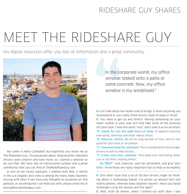 Uber Momentum Magazine - The Rideshare Guy Feature - Harry Campbell