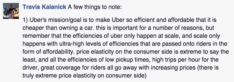 Uber Travis Kalanick Facebook Quote
