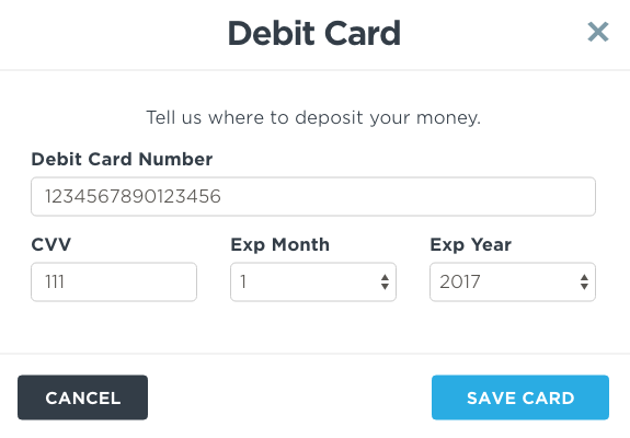 Lyft Expres Pay Add a Debit Card