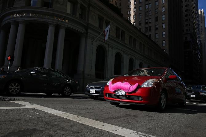 Lyft driver on the streets of San Francisco