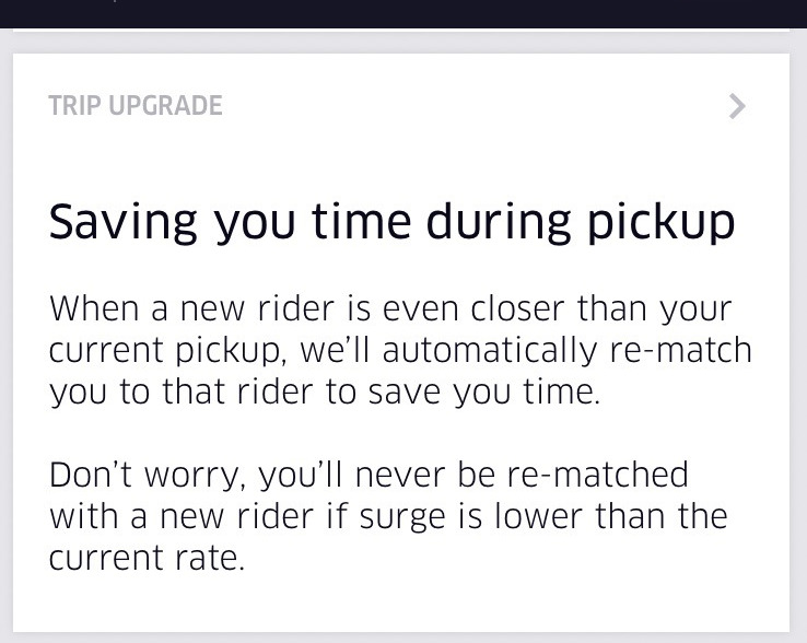 Uber Trip Upgrade