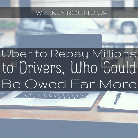John highlights the news coverage this week, including that Uber is to repay millions to drivers, new predictive pricing, and in-house counsel woes.