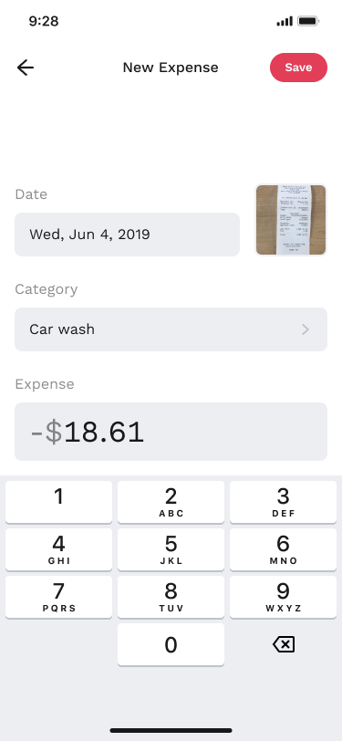 Expense feature within Gridwise