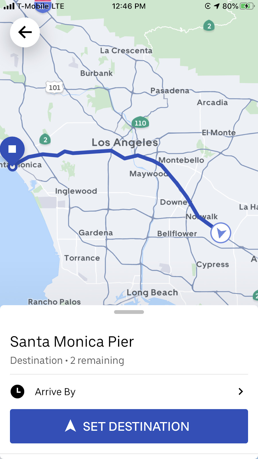 Uber Destination Filter Routes Drivers Along Freeways