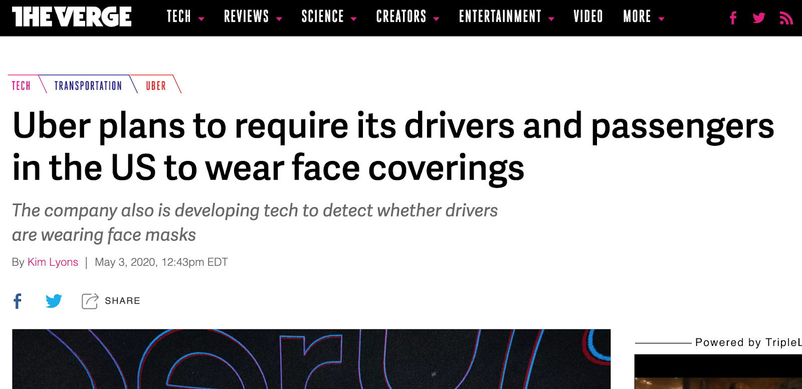 uber requires drivers to wear masks