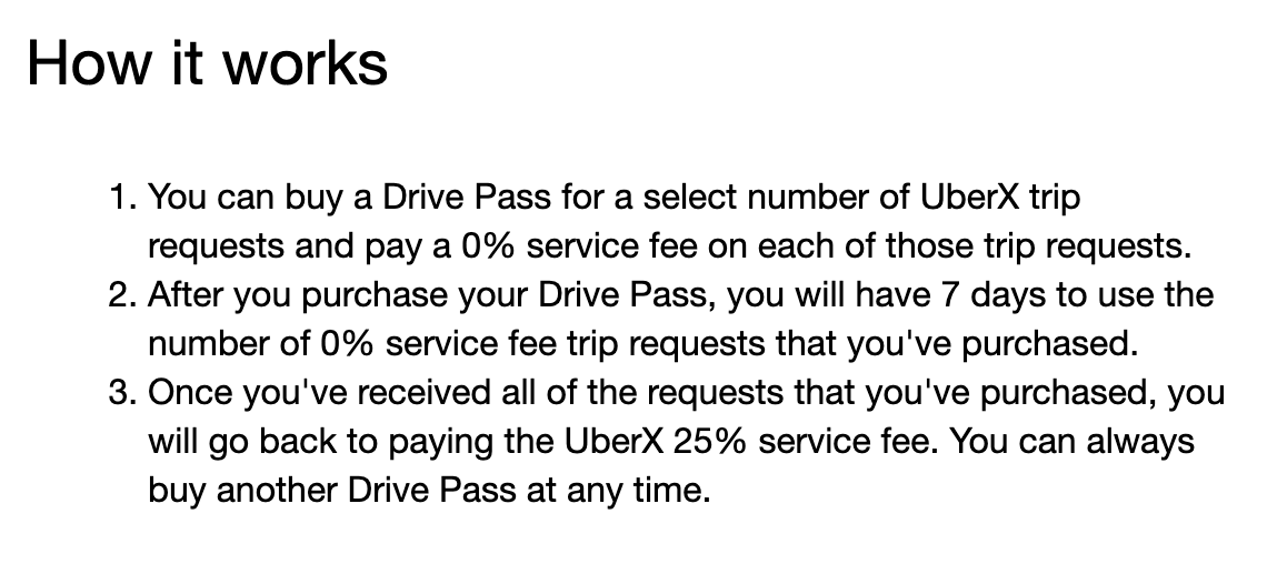 uber drive pass
