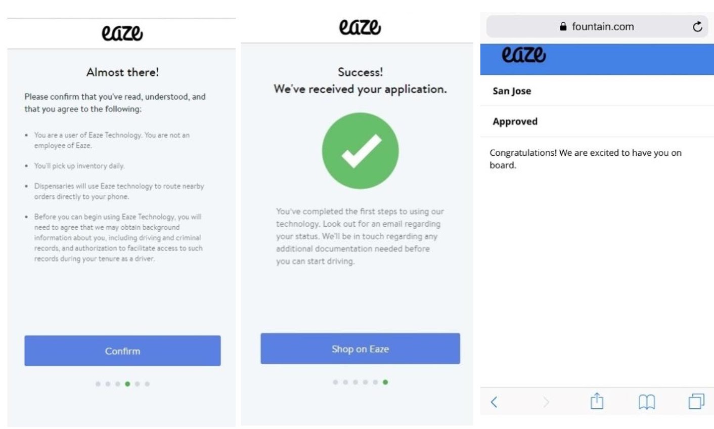 images of Finally completed the eaze sign up process!