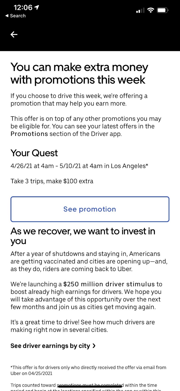 Uber $100 Bonus