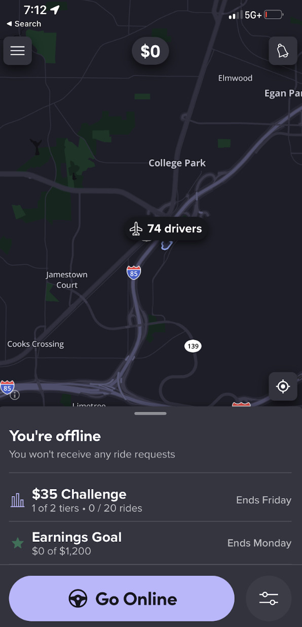 atlanta app uber driver