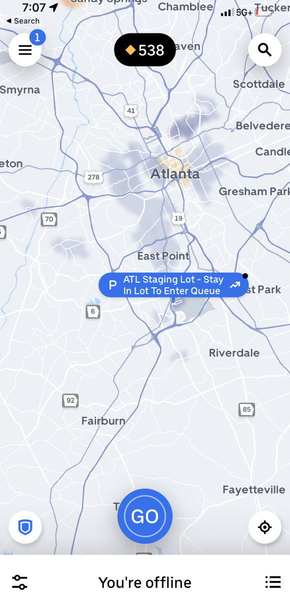 map of atlanta for uber drivers