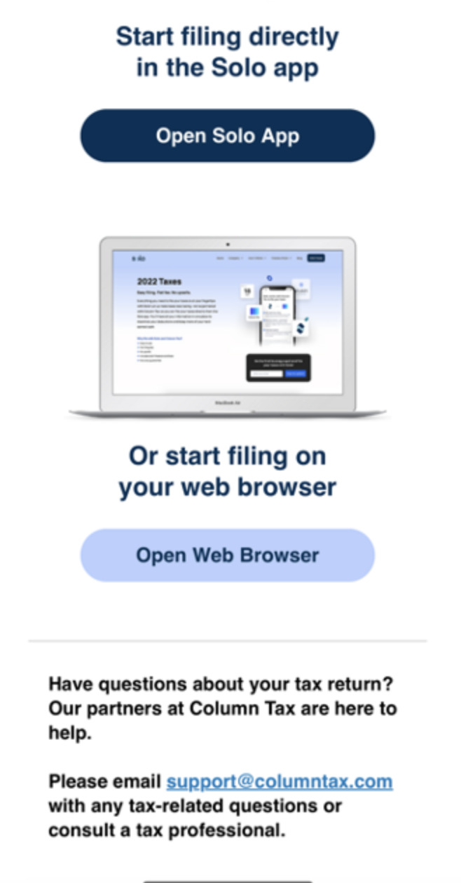 file with solo on your web browser