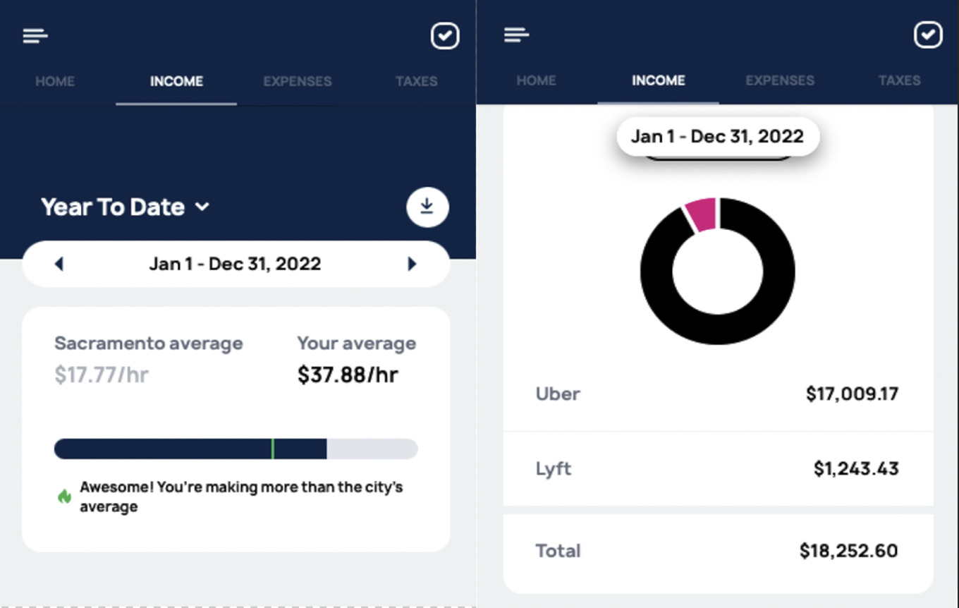 see all your lyft and uber earning in solo