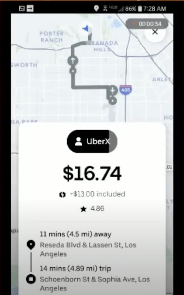 uber driver made $16.74 for 25 minutes
