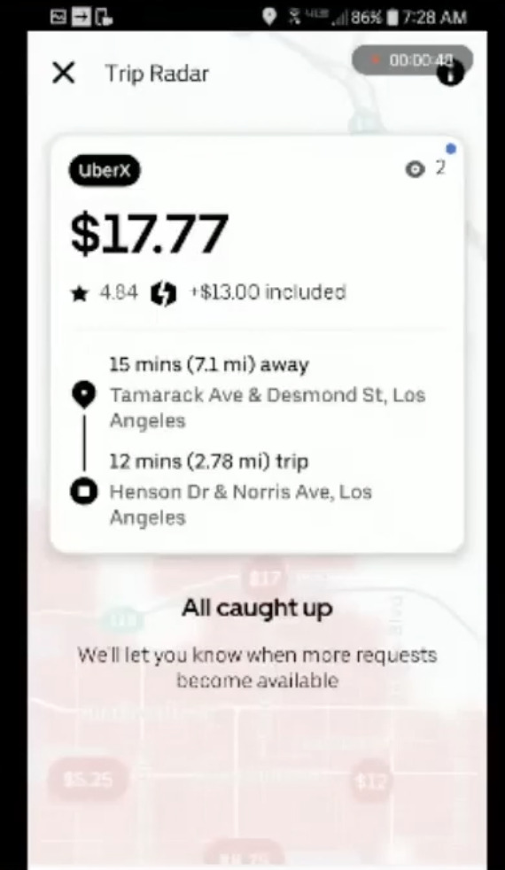 uber driver made $17.77 for 27 minutes