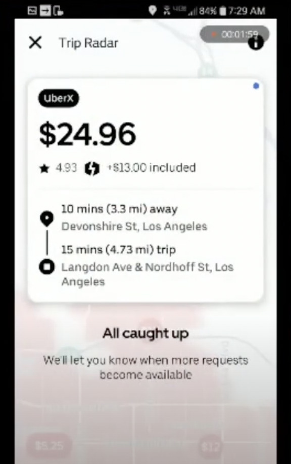 uber driver made $24.96 for 25 minutes