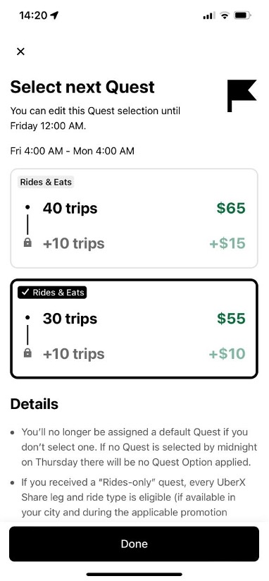Jay's Uber bonus offer for this weekend