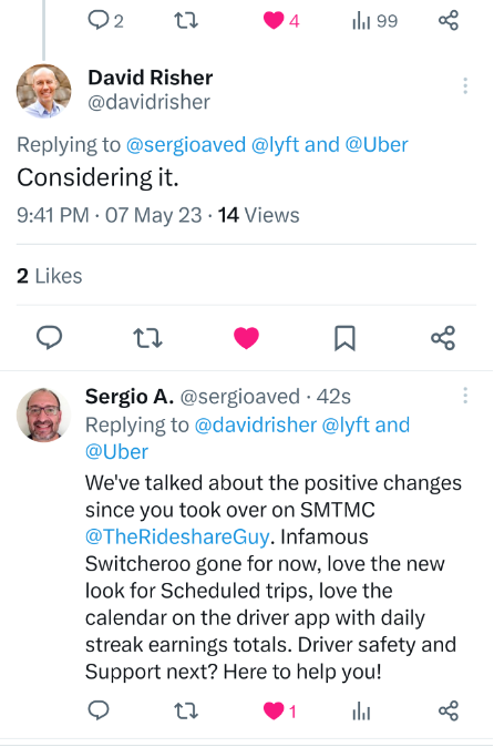 Lyft CEO responds to Sergios tweet
