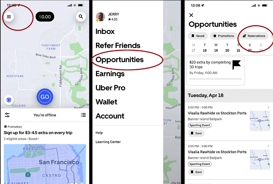 how to find uber reservation rides