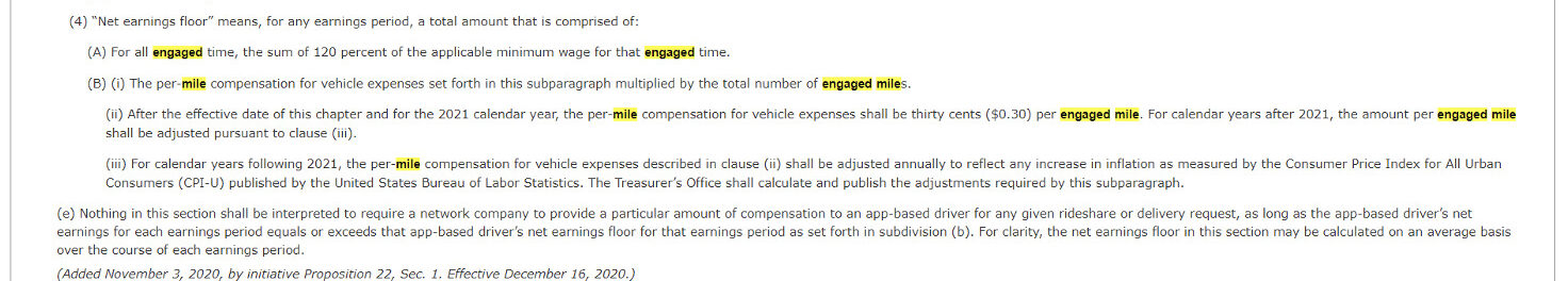 prop 22 screenshot of law about increased mileage page