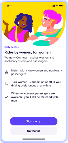 Women+ Connect, new feature that offers option to prioritize matches.
