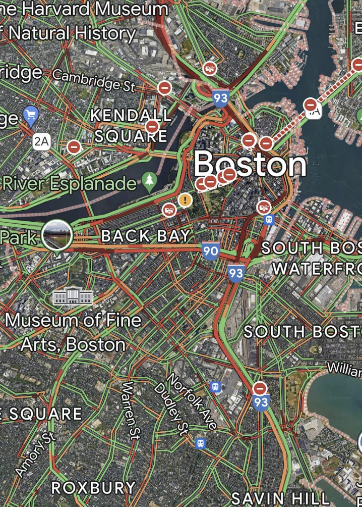busy streets in boston for rideshare drivers