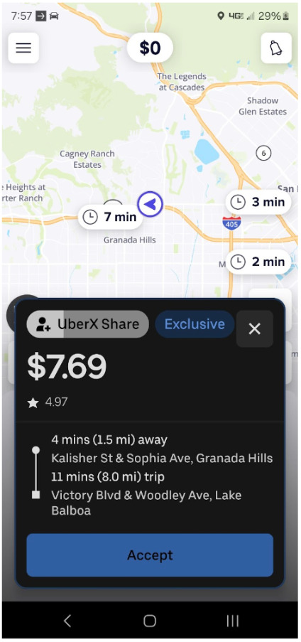 Uber App Screenshot