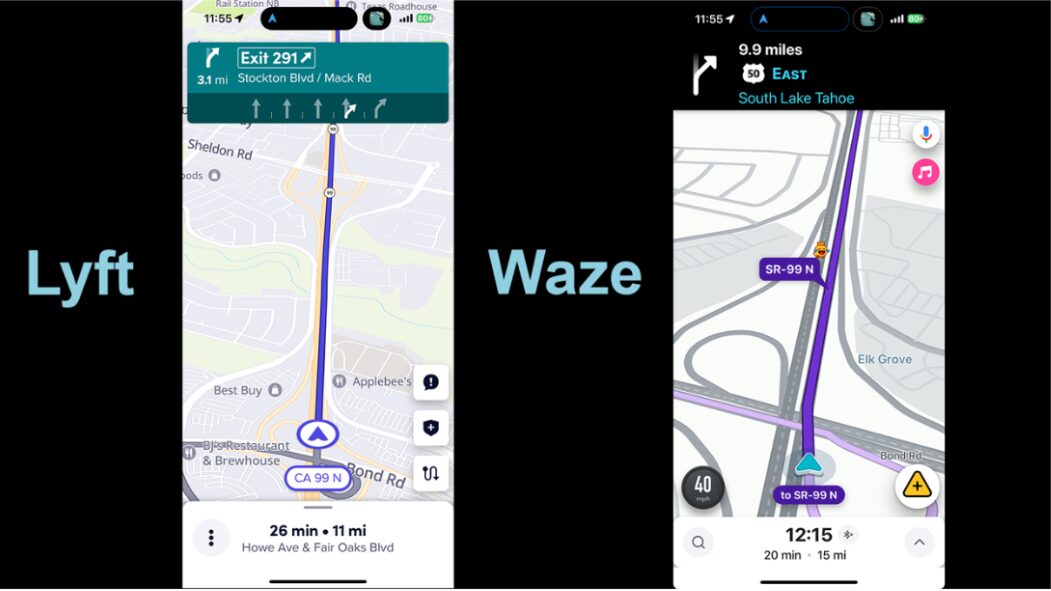 Lyft vs Waze GPS