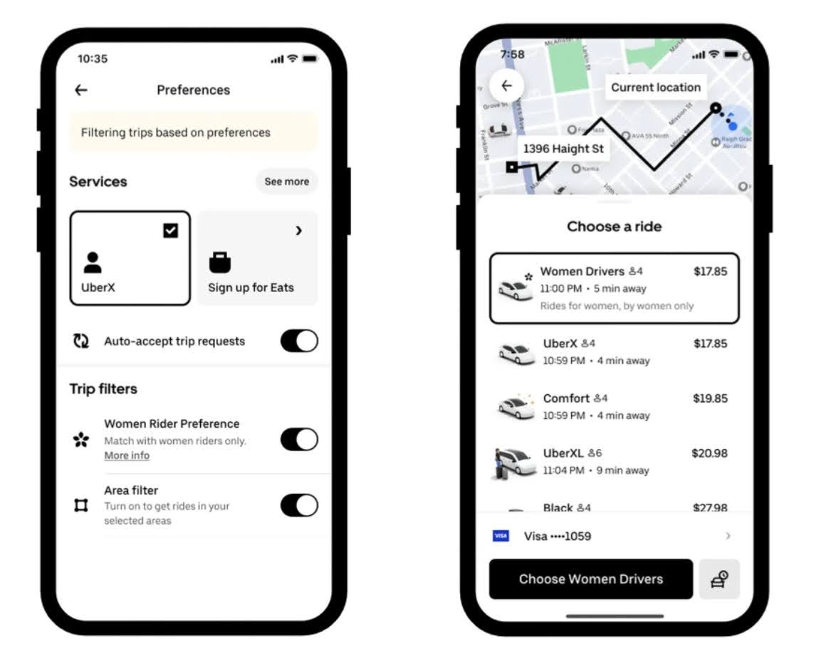 new Driver/Rider matching preference