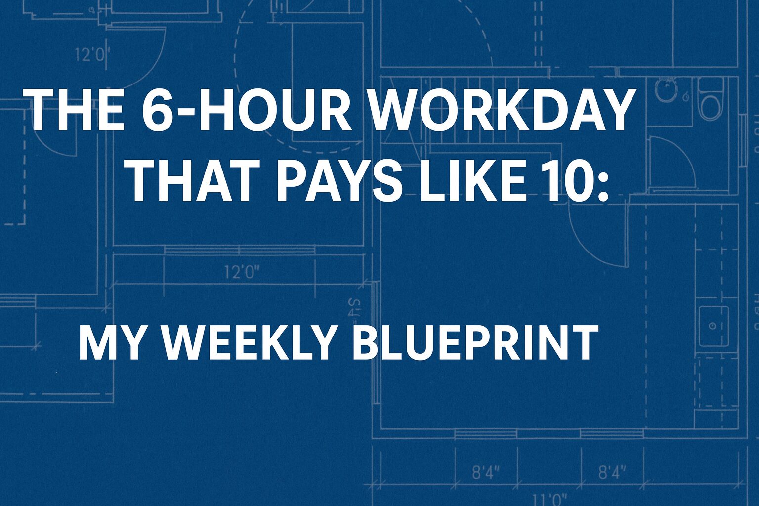 The 6-Hour Workday That Pays Like 10: My Weekly Blueprint