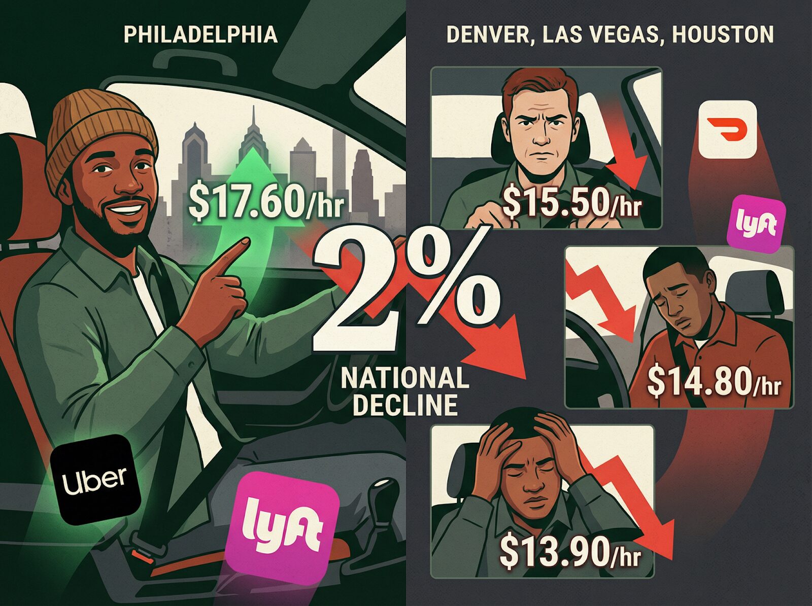 Gig Worker Earnings Fell in 12 of 15 Major U.S. Metros in 2025