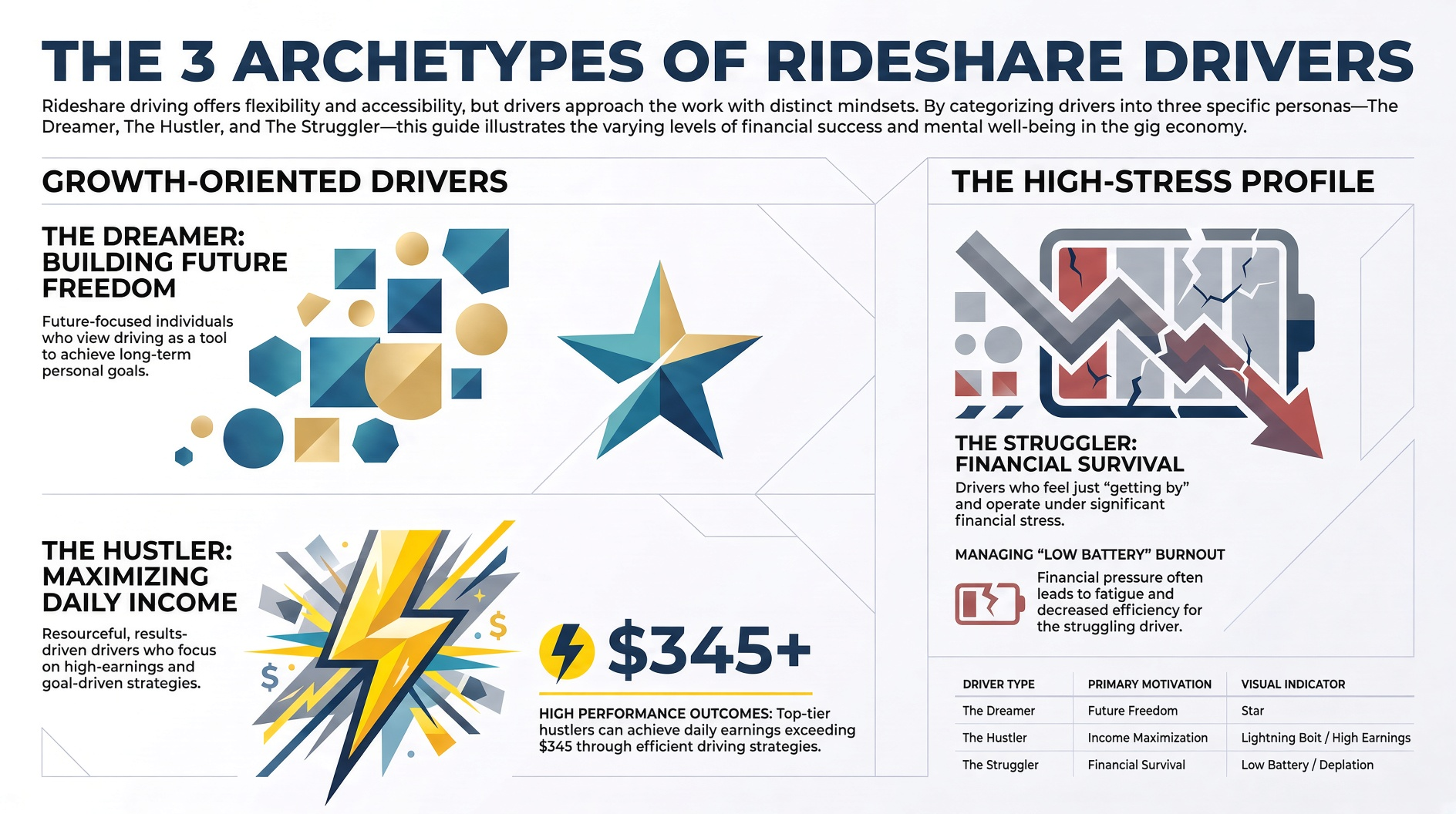 Infographic: the 3 archetypes of rideshare drivers